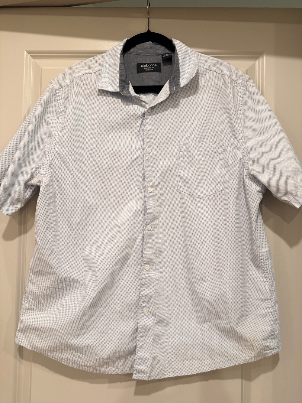 Claiborne blue and red polka dot Short-Sleeve Button-Up Shirt